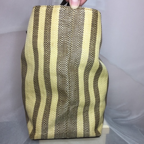 Cole Haan Striped Leather Straw Large Tote - Picture 6 of 14